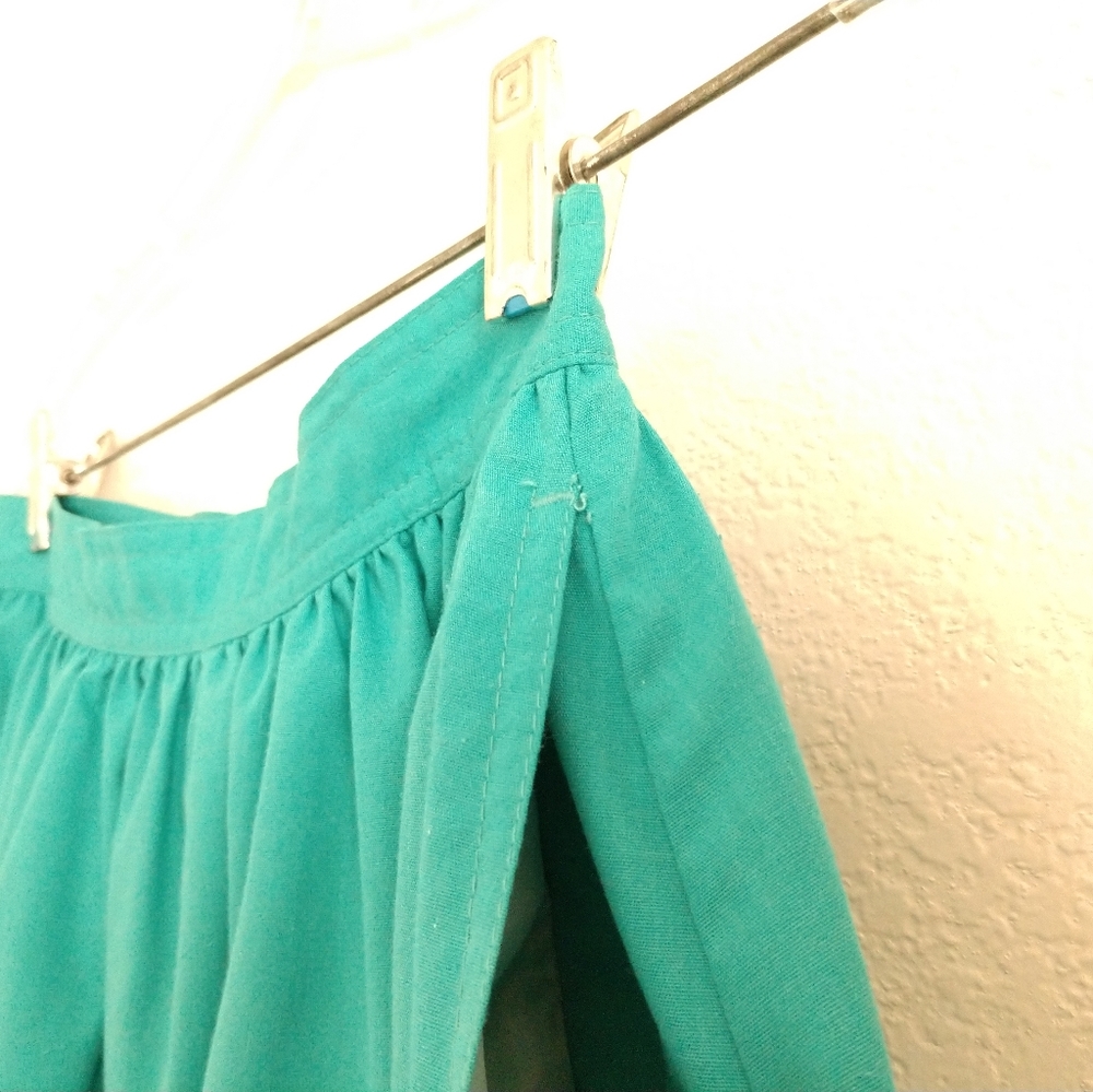 2 Lands' End Skirts Skirt 80s Charter Collection Green & Pink Pockets Size 10 - Picture 8 of 10